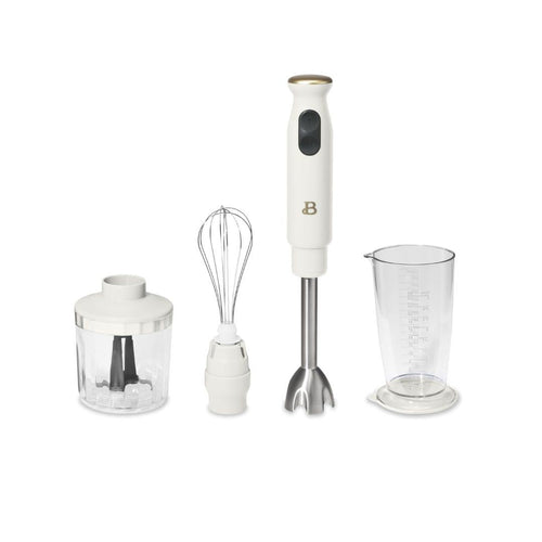 Beautiful Immersion Blender with 500ml Chopper and 700ml Measuring Cup White Icing by Drew Barrymore EasyOptionXY LLC