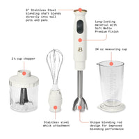 Beautiful Immersion Blender with 500ml Chopper and 700ml Measuring Cup White Icing by Drew Barrymore EasyOptionXY LLC