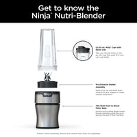 Ninja Nutri-Blender BN300 700-Watt Personal Blender 2 20 oz Dishwasher-Safe To-Go Cups EasyOptionXY LLC