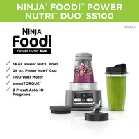 Ninja Foodi Smoothie Bowl Maker and Nutrient Extractor Blender 1100W Auto-iQ with 24-oz. Nutrient Extraction Cup SS100 EasyOptionXY LLC