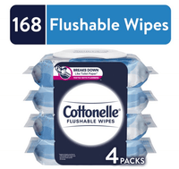 Cottonelle Ultra Fresh Flushable Wet Wipes, 4 Flip-Top Packs (168 Total Flushable Wipes) EasyOptionXY LLC