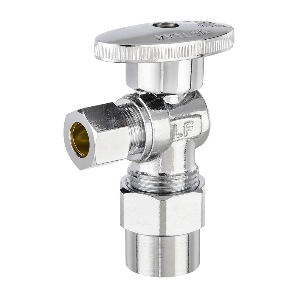 10 Pcs 1/2" CPVC x 3/8" OD Compr. Angle Stop Valve, 1/4 Turn (Lead Free)