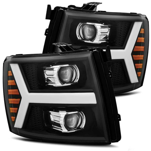 AlphaRex 07-13 Chevrolet Silverado PRO-Series Halogen Projector Headlights Black OffRoadUSA.com