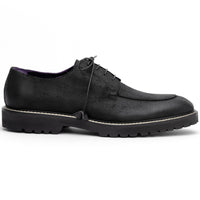 Zelli Italia 26-224-BLK CAMPO Sueded Goatskin Lace Up with Wax Finish, Black
