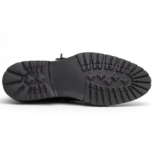 Zelli Italia 26-224-BLK CAMPO Sueded Goatskin Lace Up with Wax Finish, Black