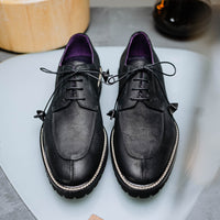 Zelli Italia 26-224-BLK CAMPO Sueded Goatskin Lace Up with Wax Finish, Black