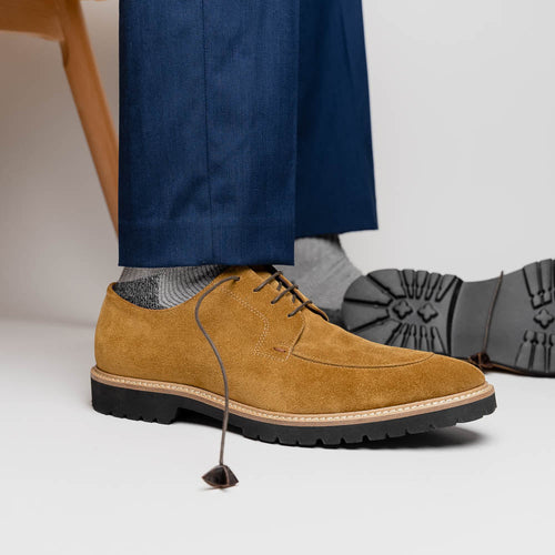 Zelli Italia Zelli Italia 26-220-TOB CAMPO Sueded Goatskin Lace Up, Tobacco