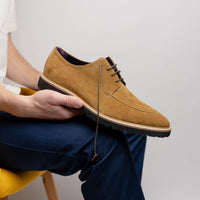 Zelli Italia Zelli Italia 26-220-TOB CAMPO Sueded Goatskin Lace Up, Tobacco