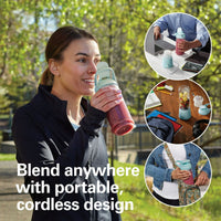 Hamilton Beach Blend Now Portable Cordless Blender USB rechargeable 16 oz jar with travel lid aqua 51182 EasyOptionXY LLC
