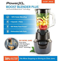 PowerXL Boost Blender Plus 4 Speed 800 Watts 48-oz Glass Jar Black EasyOptionXY LLC