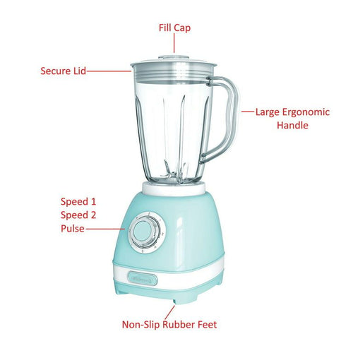 Brentwood 2 Speed Retro Blender with 50 Ounce Plastic Jar EasyOptionXY LLC