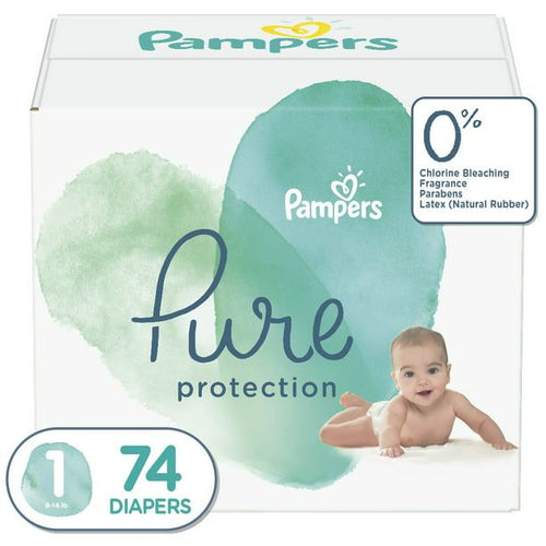 Pampers Pure Protection Natural Newborn Diapers Size 1, 74 Count EasyOptionXY LLC