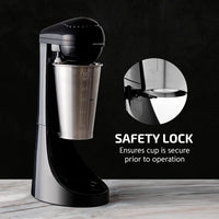 Ovente Classic Milkshake Maker Machine 2 Speed with 15.2 oz Stainless Steel Mixing Cup Compact & Easy Clean Drink Mixer Blender for Malted Milk ,Soft Ice Cream, and Protein Shakes, Black MS2070B EasyOptionXY LLC