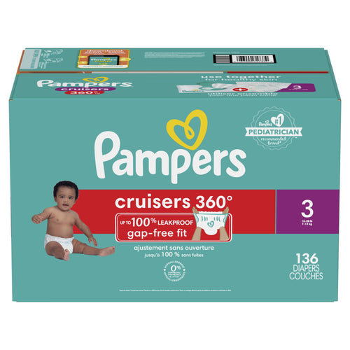 Pampers Cruisers 360 Enormous Pack Diapers Size 3, 136 Count EasyOptionXY LLC