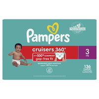 Pampers Cruisers 360 Enormous Pack Diapers Size 3, 136 Count EasyOptionXY LLC
