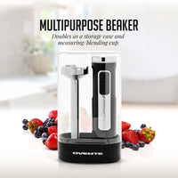 Ovente Electric Cordless Immersion Hand Blender 200 Watt 8-Mixing Speed with Stainless Steel Blades, Heavy-Duty Portable & Rechargeable Perfect for Smoothies, Puree Baby Food & Soup, Black HR781B EasyOptionXY LLC