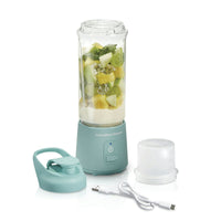 Hamilton Beach Blend Now Portable Cordless Blender USB rechargeable 16 oz jar with travel lid aqua 51182 EasyOptionXY LLC