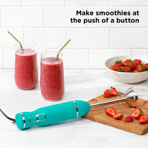 Chefman 300W Multi-speed Immersion Hand Blender Stainless Steel Blades Turquoise EasyOptionXY LLC