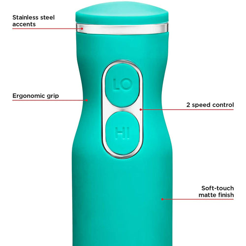 Chefman 300W Multi-speed Immersion Hand Blender Stainless Steel Blades Turquoise EasyOptionXY LLC