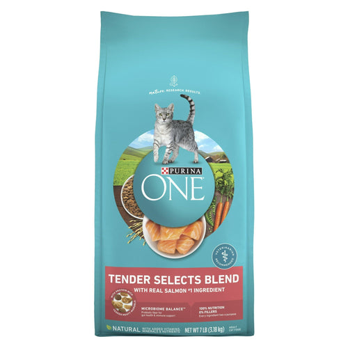 Purina One Tender Selects Blend Dry Cat Food Salmon 7 lb Bag EasyOptionXY LLC