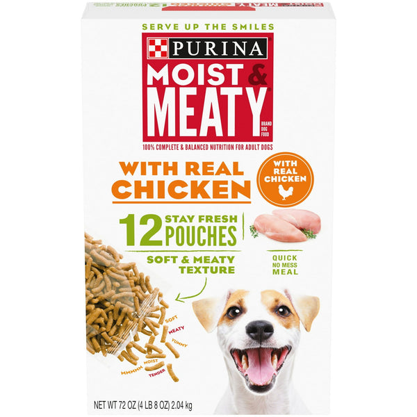 Purina Moist & Meaty Real Chicken Fresh Dog Food 72 oz Box EasyOptionXY LLC