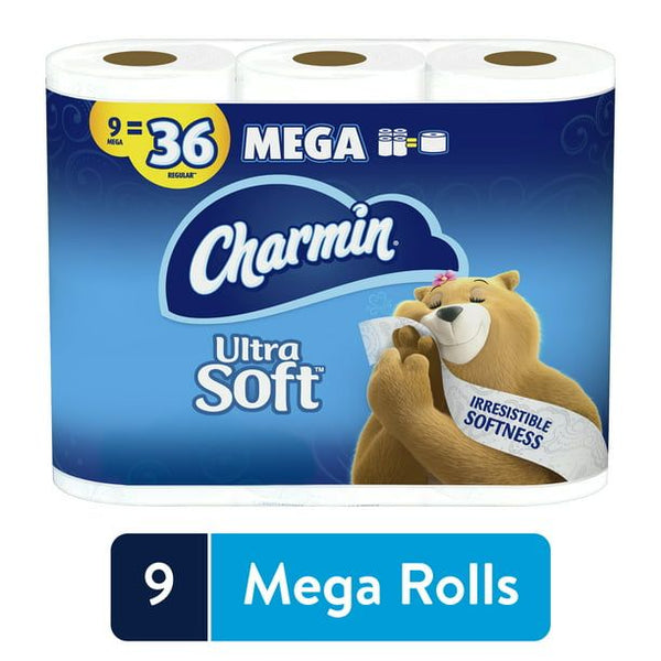Charmin Ultra Soft Toilet Paper, 9 Mega Rolls EasyOptionXY LLC