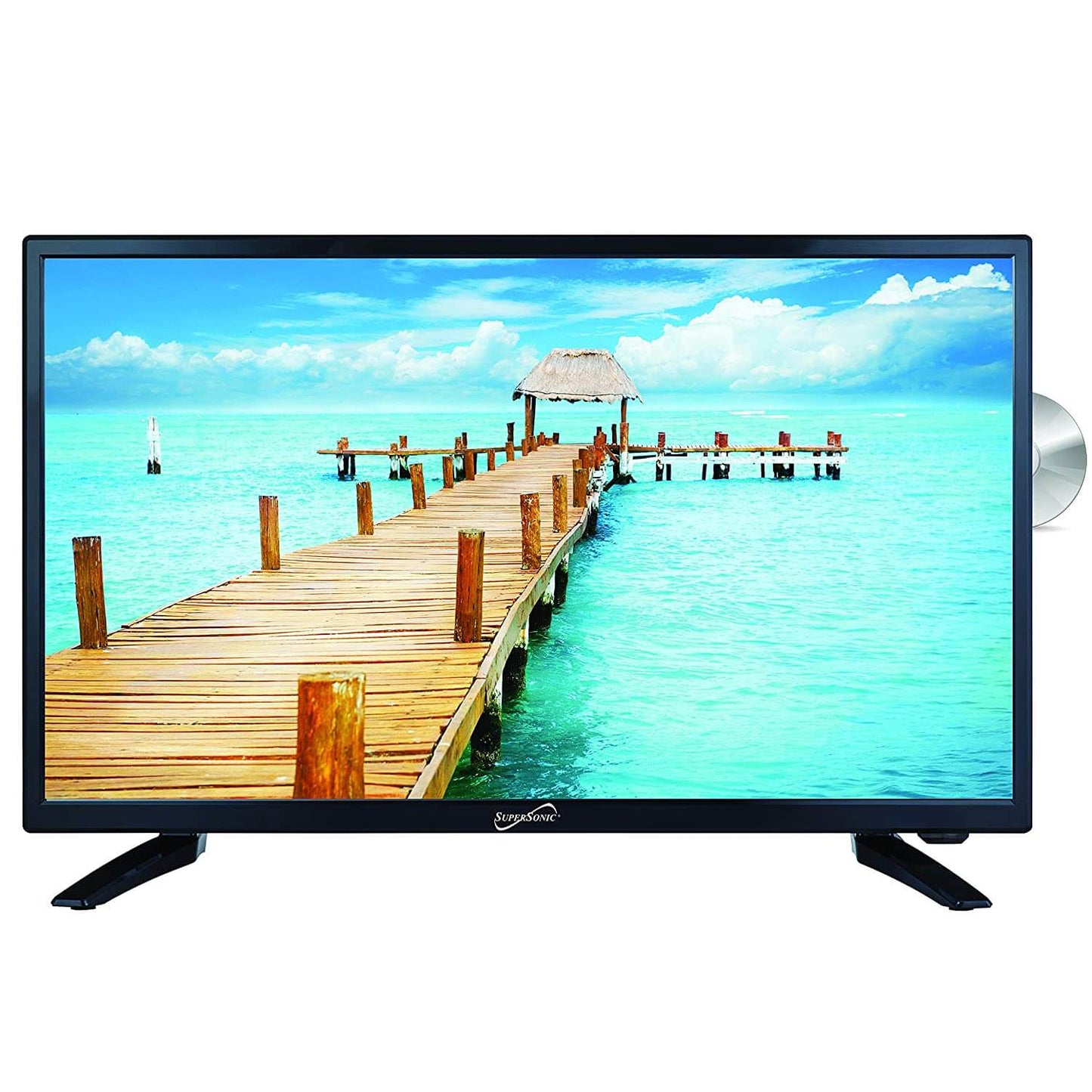 24" Supersonic 12 Volt AC/DC LED HDTV with DVD Player, USB, SD Card Reader and HDMI (SC-2412)