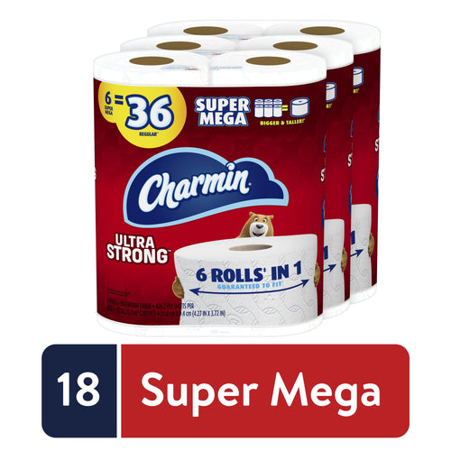 Charmin Ultra Strong Toilet Paper, 18 Super Mega Rolls EasyOptionXY LLC