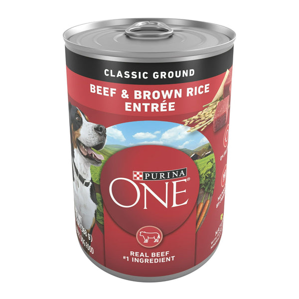 Purina ONE High Protein Natural Beef & Brown Rice Ground Wet Dog Food 13 oz Can EasyOptionXY LLC