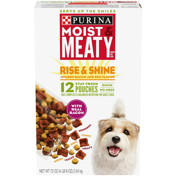 Purina Moist and Meaty Awaken Bacon and Egg Wet Dog Food 72 oz Pouch EasyOptionXY LLC