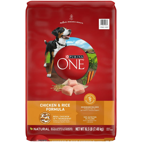 Purina One Dry Dog Food for Adult Dogs Chicken and Rice Formula, 16.5 lb Bag EasyOptionXY LLC