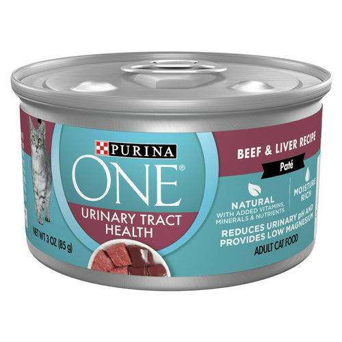 Purina ONE Urinary Tract Health Beef & Liver Natural Pate Wet Cat Food 3 oz Can EasyOptionXY LLC