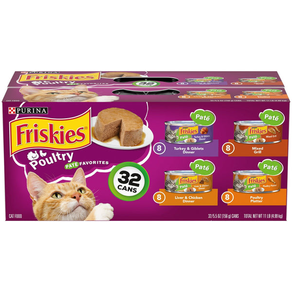 Purina Friskies Poultry Favorites Wet Cat Food Variety Pack 5.5 oz Cans (32 Pack) EasyOptionXY LLC