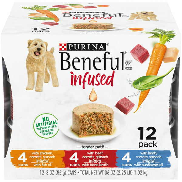 Purina Beneful Real Lamb & Chicken Pate Wet Dog Food Variety Pack 3 oz Cans (12 Pack) EasyOptionXY LLC