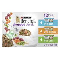 Purina Beneful Chopped Blends Wet Dog Food Variety Pack Beef Chicken 10 oz Tubs (12 Pack) EasyOptionXY LLC