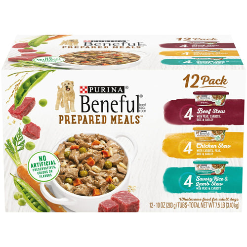 Purina Beneful Prepared Meals Wet Dog Food Variety Pack 10 oz Tubs (12 Pack) EasyOptionXY LLC