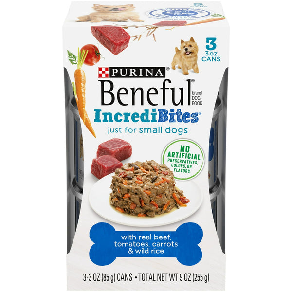 Purina Beneful IncrediBites Real Beef Gravy Wet Dog Food Variety Pack 3 oz Cans (3 Pack) EasyOptionXY LLC