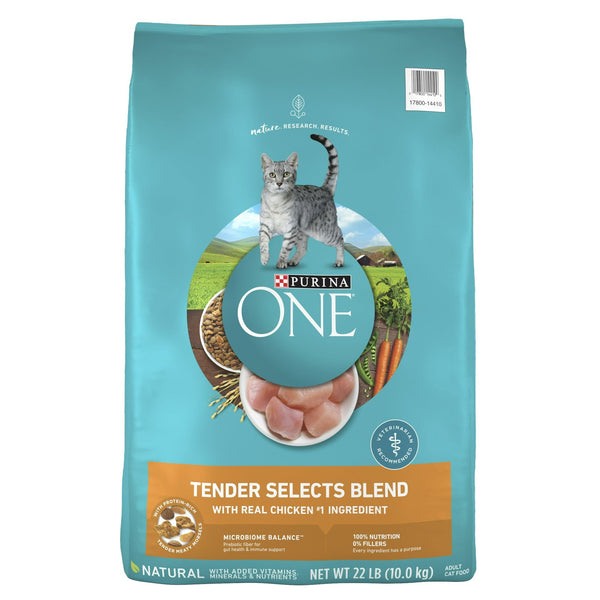 Purina One Tender Selects Blend Dry Cat Food Chicken 22 lb Bag EasyOptionXY LLC