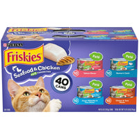 Purina Friskies Seafood and Chicken Wet Cat Food Variety Pack 5.5 oz Cans (40 Pack) EasyOptionXY LLC