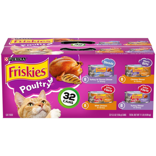 Purina Friskies Poultry Wet Cat Food Variety Pack 5.5 oz Cans (32 Pack) EasyOptionXY LLC