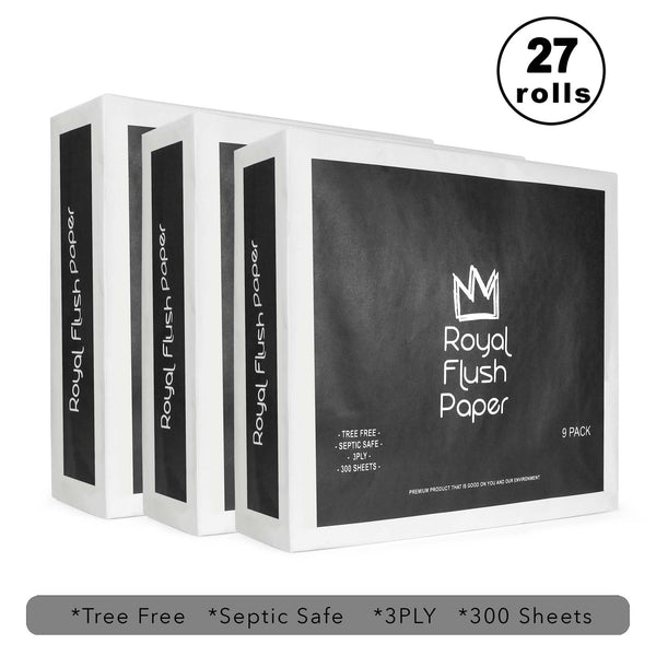 Royal Flush Paper Premium Bamboo Toilet Paper - 27 roll box (3 packs of 9)