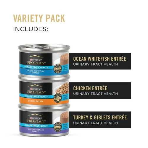 Purina Pro Plan Urinary Tract Health Wet Cat Food Variety Pack, 3 oz Cans (24 Pack) EasyOptionXY LLC