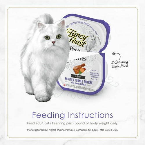 Purina Fancy Feast Petites Wet Cat Food Turkey Sweet Potato, 2.8 oz Tubs (12 Pack) EasyOptionXY LLC