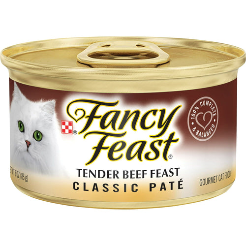 Purina Fancy Feast Tender Beef Feast Classic Grain Free Wet Cat Food Pate, 3 oz EasyOptionXY LLC