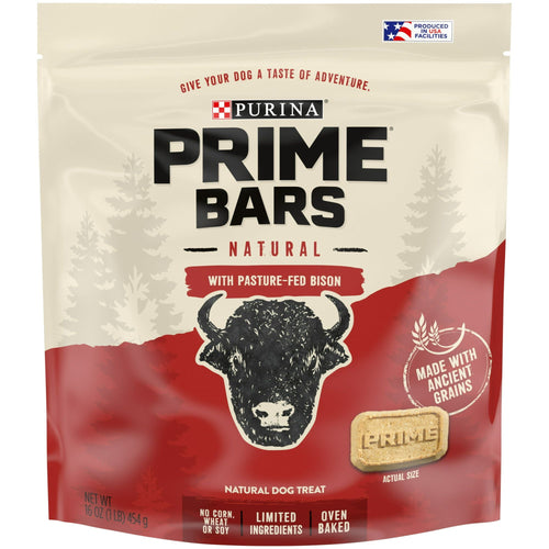 Purina Prime Bars Pasture Fed Bison Treats for Dogs, 16 oz Pouch EasyOptionXY LLC