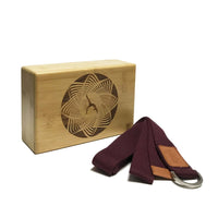 Laser Engraved Bamboo Yoga Block & Strap Combo - Circle Design Jupiter Gear