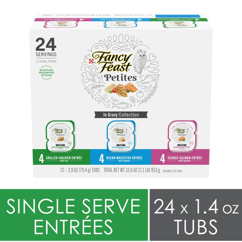 Purina Fancy Feast Petites Wet Cat Food Variety Pack, 1.1 oz Tub EasyOptionXY LLC