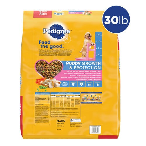 Pedigree Puppy Growth & Protection Chicken & Vegetable Flavor Dry Dog Food, 30 lb EasyOptionXY LLC