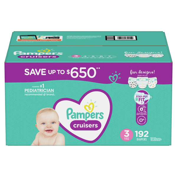 Pampers Cruisers Diapers Size 3, 192 Count EasyOptionXY LLC