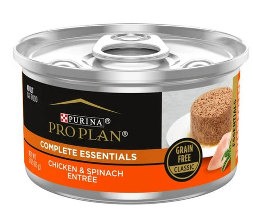 Purina Pro Plan Chicken and Spinach Entree Wet Cat Food, Grain-Free, 3 oz Cans (24 Pack) EasyOptionXY LLC